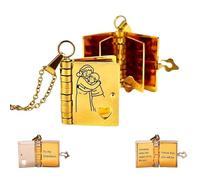 To My Granddaughter/Grandson Chapter Book Necklace, Openable Multi Layer Book-Shaped Necklace with Engraved Information, Book Pendant Granddaughter Grandson Gift from Grandma (Grandson, Gold)