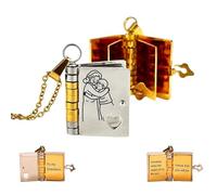 To My Granddaughter/Grandson Chapter Book Necklace, Openable Multi Layer Book-Shaped Necklace with Engraved Information, Book Pendant Granddaughter Grandson Gift from Grandma (Grandson, Silver)