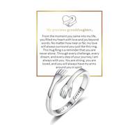 To My Granddaughter Hug Ring From Grandma, Adjustable Hope Rings Inspirational Stainless Steel Engraved With Always With You Message for Women Jewelry Gift for Her Birthday Christmas Non Tarnish