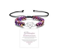 To My Granddaughter-Infinity Heart Bracelet, Natural Emperor Stone Double Layer Purple Beaded Woven Wrap Bracelets Adjustable Mind Peace Gift Jewelry, Stone, no gemstone