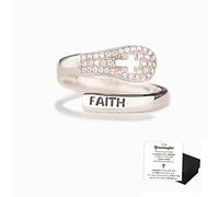 To My Granddaughter - Just Hold This Close To Feel My Love, 925 Sterling Silver Cross Rings for Women, Adjustable Cubic Zirconia Faith Ring, Religious Jewelry Gifts