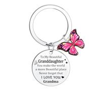To My Granddaughter Keyring Birthday Gifts for Granddaughter Graduation Gifts Christmas Stocking Stuffers Gifts from Grandma Grandad Best Granddaughter Present Small Gift for Granddaughter