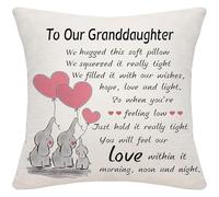To My Granddaughter Pillowcase Gift, Double Sided Pattern Cushion Cover, Granddaughter Pillow Cover From Grandparents, Throw Pillow Cover Gift for Birthday Christmas Thanksgiving and New Year -A