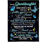 To My Granddaughter Soft Plush Throw Blanket Warm Lightweight Thermal Fleece Blankets for Couch Bed Sofa All Season 50"x60"