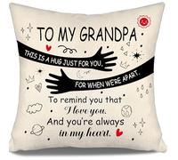 To My Grandpa Hug Cushion Cover from Granddaughter Grandson-This Is A Hug Just for You For When We're Apart To Remind You That I Love You And You're Always In My Heart Grandpa Birthday