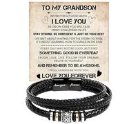 To My Grandson Bracelet from Grandma & Grandpa, Gift Bracelet for Graduation, Birthday, Anniversary, Christmas or Valentine’s Day with Message Card & Gift Box, Meaningful Present from Grandparents