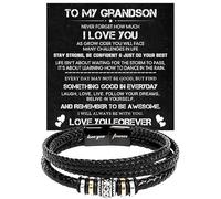 To My Grandson Bracelet from Grandma & Grandpa, Gift Bracelet for Graduation, Birthday, Anniversary, Christmas or Valentine’s Day with Message Card & Gift Box, Meaningful Present from Grandparents