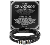 To My Grandson Bracelet from Grandma & Grandpa, Gift Bracelet for Graduation, Birthday, Anniversary, Christmas or Valentine’s Day with Message Card & Gift Box, Meaningful Present from Grandparents