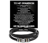 To My Grandson Bracelet from Grandma & Grandpa, Gift Bracelet for Graduation, Birthday, Anniversary, Christmas or Valentine’s Day with Message Card & Gift Box, Meaningful Present from Grandparents