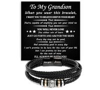 To My Grandson Bracelet From Grandma/grandpa With Message Card And Gift Box, Sentimental Gifts For Grandkid, Bracelets For Boy, Graduation, Christmas, Birthday Gifts For Grandson From Grandparents