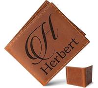 To My Grandson Engraved Personalized Leather Wallet For Men - Premium Leather Wallet For Loved Ones - Engraved Brown Bifold Genuine Leather Wallet for Father's Day Gift for Men, Him, Brown, Style