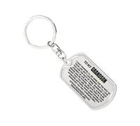 To My Grandson Inspirational Keychain, Remember Whose Grandson You Are, Alloy Keychain Keepsake, Personalized Birthday Christmas Gifts to Grandson (Silver)