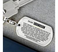 To My Grandson Keychain, Stainless Steel Keychain, Keys Chain Keyring Accessories,Gifts For Men Boys Birthday