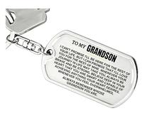 To My Grandson Keychain, Stainless Steel Keychain, Keys Chain Keyring Accessories,Gifts For Men Boys Birthday