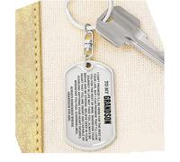 to My Grandson, Remember Whose Grandson You are, Personalized Keychain, from Grandma Grandpa Inspirational Keyring for Boy