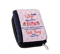 to My Hubby/Wife When I Tell You I Love You Best Thing Ever Themed Women's Denim Coin Wallet (Wife)