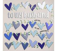To My Husband Anniversary Greeting Card - Quicksilver Foil Design Made In The UK