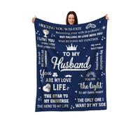 to My Husband Blanket - Romantic Quote Throw for Anniversary Wedding Valentine Birthday - Sentimental Gift for Loving Husband Soulmate Or Partner to Show Everlasting Love