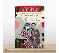 To My Husband - You Only Ever Hear What You Want To Hear... Sure I'll Have A Beer! - Funny Retro Valentine's Card