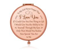 To My Little Girl Gifts for Women Compact Pocket Makeup Mirror for Girls Inspirational Gifts Funny Girl Gifts Daughter Gifts Folding Pocket Mirror from Mom Dad Graduation Birthday Gifts for Her