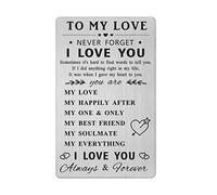 to My Love Gifts, I Love You, Engraved Wallet Card for Birthday Wedding Anniversary Presents