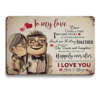 To My Love Vintage Metal Tin Sign, 18x12In Romantic Husband and Wife Wall Art Husband & Wife Funny Vintage Metal Sign Retro Home Decor for Anniversary, Wedding, Valentine's Day Gifts for Him and Her
