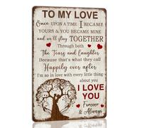 To My Love Vintage Metal Tin Sign Once Upon A Time I Became Yours I Love You Valentine's Day Sign Birthday Gift For Kitchen Bedroom Farmhouse Home Wall Art Decor 8x12 Inch