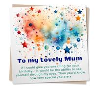 To My Lovely Mum - Beautiful Verse and Stars - Birthday or Thank You Card - Made in UK