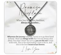 To My Man 316L Steel Compass Necklace, Love Gift for Him, Romantic Gift for Boyfriend Birthday, Sentimental Gifts for Him Long Distance Relationship, Stainless Steel, No Gemstone