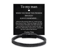 To My Man Bracelet Stainless Steel Franco Chain Bracelets for Men Durable and Adjustable Cuban Link Bracelet Inspirational Gifts Bracelets Birthday Gifts for Husband Boyfriend, L, Stainless Steel, no