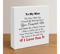 To My Man Decor for Him Husband Wood Love Sign Decor for Thank You Gifts for Husband Boyfriend Home Hubby Boyfriend Presents for Birthday Valentine's Day Holidays Gifts for Men from Wife Girlfriend