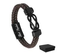 To My Man Leather Bracelet Gifts for Boyfriend Unique Birthday Christmas, Magnetic Graduation Bracelet with Card and Boxes, To My Man Graduation Gifts