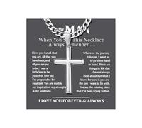 To My Man Necklace Silver Cuban Link Chain Stainless Steel Necklace for Men Inspirational Birthday Gifts for Husband Boyfriend, Stainless Steel, No Gemstone