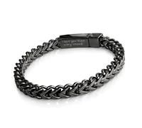 To My Man Son Dad Father Mens Bracelet, Custom Personalized Stainless Steel Engraved Silver Gold Black Bracelet for Men Birthday Anniversary Valentine Gift from Wife Mom，4/6/8mm Width, 7.5/8.3/9 Inch