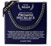 To My Man Steel Cuban Necklace - Meaningful & Romantic Gift, Stainless Steel, No Gemstone