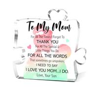 To My Mom Acrylic Puzzle Piece,Gifts for Mother Birthday from Son,Best Mom Ever Gifts Desk Decor,Cool Gift for Moms Birthday,Thank You Gift for Mama