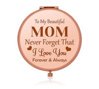 To My Mom Gift from Daughter Folding Makeup Mirror for Mother from Daughter Son Best Mom Gifts for Women Best Mom Ever Gifts for Mom Christmas Birthday Gift for Mommy Birthday Gift from Children