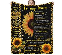to My Mom Gifts Blanket Mother's Day Blanket Gifts for Mom from Daughter Sunflower Throw Blanket Lightweight Fuzzy Cozy Soft Flannel Blanket for Living Room Bedroom Couch Bed Sofa 40x50 Inch