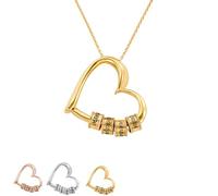 To My Mom Necklace -Family's Love Engraved 1-7 name Pendant with Gift Box, Customized Necklaces for Women,Personalized Heart Custom Name Gift for Mother's Day (rose gold)