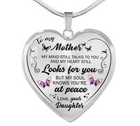 To My Mom Rose Flower Butterfly Necklace Heart Pendant Necklaces For Women Jewelry For Mother Family