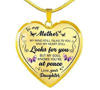 To My Mom Rose Flower Butterfly Necklace Heart Pendant Necklaces For Women Jewelry For Mother Family