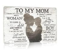 To My Mom Sign I Love You Mom Gift From Son Perfect For Home,Office,Bedroom,Kitchen,Women Shed Decor 8"x12"