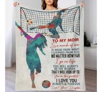 To My Mom Soccer Fleece Christmas Blanket Soft Personalised Fleece Blanket Travel for Lover Hubby Wifey Women Men 80x90inch(200x230cm)