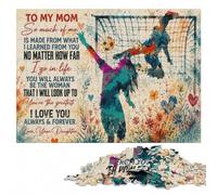 To My Mom Soccer Wooden Jigsaw Puzzle 1000 Pieces for Adults | Year-end puzzle gift for adults with screen-free home activity during indoor leisure.