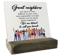 To My Neighbor Wood Plaque, Thank You for Being Great Neighbors, Plaque with Wooden Stand, Meaningful Wood Sign Plaque Gift, Neighbor Friend Gifts-We Are Blessed to Call You Friends, Christmas Gifts