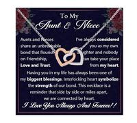 To My Niece Necklace From Aunt, Necklace For Niece From Aunts, Birthday Gifts For Nieces Adult, Gifts For Her On Christmas Graduation, Nieces Auntie Necklaces With Message Card, Stainless Steel, Cubic