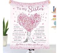 To My Sister Gifts Blanket from Sister, Sister Birthday Gifts, Friendship Gifts Personalized Throw Blanket for Sister Christmas Wedding Graduation Gifts for Besties Best-Friends Women Girls