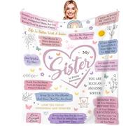 To My Sister Gifts Blanket from Sister, Sister Birthday Presents, Personalized Friendship Blanket Gifts for Besties Christmas Wedding Graduation Gifts for Best-Friends Women Girls 50"X60"