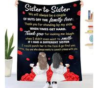 To My Sister Throw Blanket, Flannel Blanket Gifts, Birthday & Christmas Presents for Best-Friends Girls