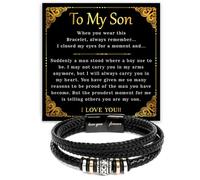 To My Son Bracelet, Best Gifts For Son, Unique Gifts From Mom And Dad, Teen Boys for Birthday, Graduation, Christmas & Easter, Love You Forever Bracelets, Birthday Gift With Message Card and Box, Love
